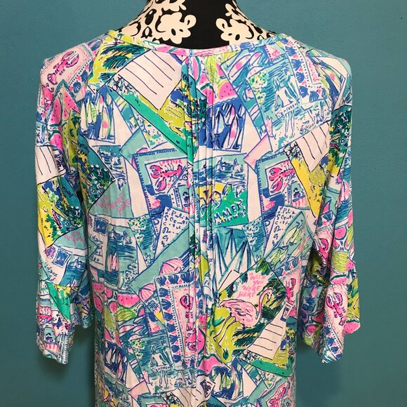 Lilly Pulitzer Wish You Were Here Crochet Print Woman's Dress Size Medium M 2020 - Picture 7 of 13